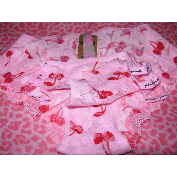 PINK Sexy Cheekster Cherries Hearts ♥️ XS NWT - Picture 2 of 3